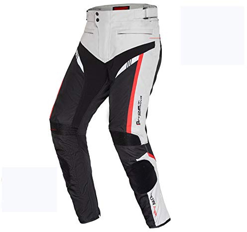 Pantalon De Moto pour Hommes,Pantalon De Moto Blindé, Pantalon De Motard Armure CE Amovible Résistant avec Doublure en Coton Amovible (White,XL)