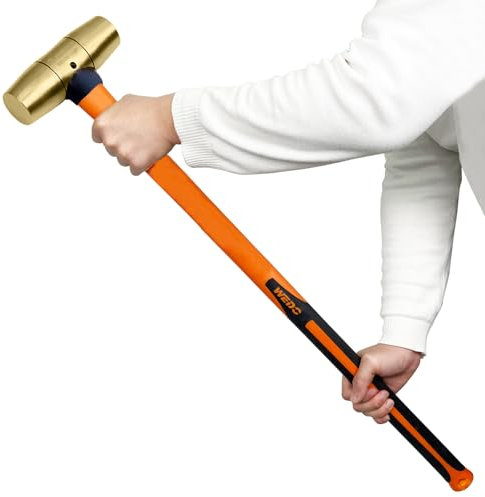 WEDO Martello da Falegname 2700 g(6 lb),martello ingegnere de ottone,mazza con manico in vetroresina,Martelli da carpentiere con manico in vetroresina,lunghezza 700mm,per lavori di demolizione