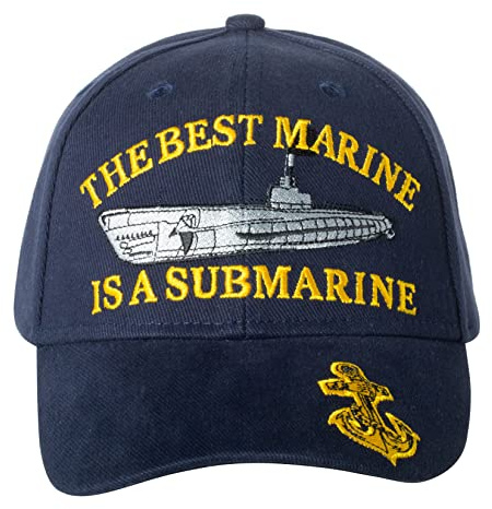 Offiziell lizenzierte United States Navy USN The Best Marine is A Submarine bestickte Kappe, verstellbar, Blau, Blau, 0