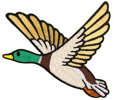 Urbanski Patch Fliegende Ente flying Duck zum Aufbügeln 9,2 x 8,2 cm | Aufnäher Applikation Bügelbild