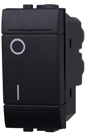 Interruttore Bipolare 0-1 16A, Compatibile Con Bticino Living Light (1 Pezzo, Nero)