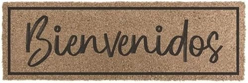 UNIMASA Felpudo de Fibra de Coco 75x25cm Antideslizantes - Alfombras Originales para la Entrada a Casa, Pasillos, Puertas de Exterior - Bienvenidos