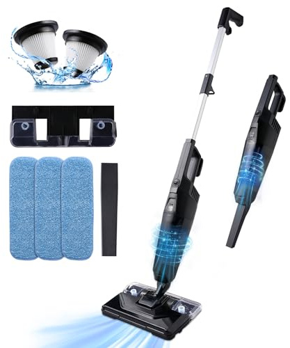 REECOO Stick Vacuum Cleaner with 3 Mop Pads Electirc Mop 600W 18kpa Powerful Suction Corded Upright Vacuum Lightweight Electric mop for Tile Hardwood Floor,Marble Cleaning