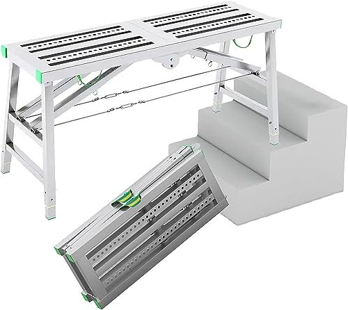Plate-forme de travail réglable en hauteur pour usage domestique escabeau pliable multifonction avec 40 cm de largeur équipement d'échafaudage polyvalent