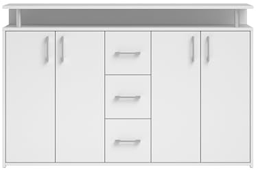AVANTI TRENDSTORE DORO - cassettiera da ingresso, comó portaoggetti con 4 ante e 3 cassetti in legno truciolare. Dipsonibile 5 colori. Dimensioni ca. LAP 139x90x34 cm