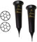 Caliko Set of 2 In Loving Memory Grave Vases -Strong Plastic Grave Ornaments in Black Colour, Grave Side Flower Holders and grave vases with spike for Fresh or Artificial Flowers.