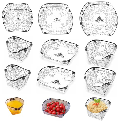 MIUPOO Set di stoviglie portatile da campeggio, pieghevole, piatto d'acqua, set di stoviglie pieghevoli, piatti da campeggio portatili, facili da pulire, materiale per alimenti, 6 pezzi, 3 misure.