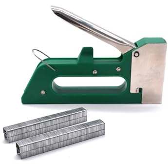 Pistola Sparachiodi, Graffettatrice manuale con graffette da 400 pezzi, pistola for carichi pesanti for il fissaggio di tappezzerie, materiali decorativi, carpenteria(Short Handle Stapler)