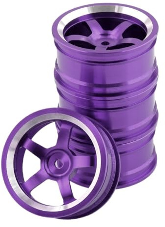 For 1/10 RC On-Road Drift Car Alufälgar Nav Metallfälgar for 1:10 RC Bil HSP 94122 94123 Tamiya TT02 HPI Kyosho Sakura CS D4(4pcs purple)