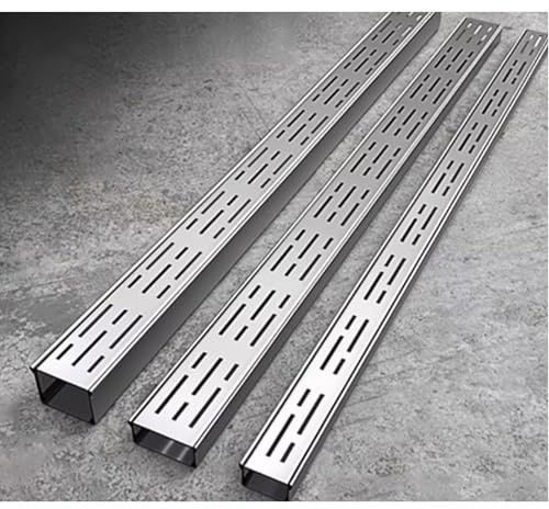 JUCCJUXIN Rettangolo Canaletta Scolo Acqua Canale di Drenaggio Sottile for Patio, Canali di Drenaggio A Flusso Superficiale Griglia, for Erba Artificiale/Stagno/Cortile(H5*W4CM/H1.96*W1.57IN)