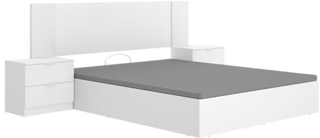 DEKIT Grupo RIMOBEL - Cabezal Cama len con 2 MESITAS Y CANAPÉ Nest Recto 150CM - 96x251x197cm