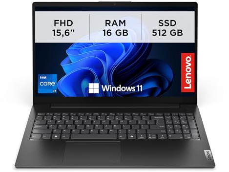 Lenovo V15 G5 IRL, Laptop professionale 15.6 Full HD con processori Intel Core 7, memoria RAM DDR5 16GB e archiviazione SSD Rapida 512GB, Windows 11 Pro – Nero