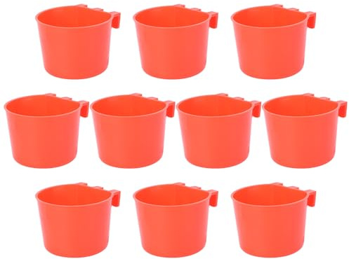 Comedero para Pájaros de Polietileno Rojo, 10 Piezas, Ligero | Uso Diario para Mascotas, Resistente a Mordidas y Fácil de Limpiar, Diseño Anti Salpicaduras