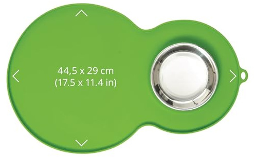 Catit Set de Table en Forme de Chat en Forme de cacahuète, Vert, 44,5 x 29 cm