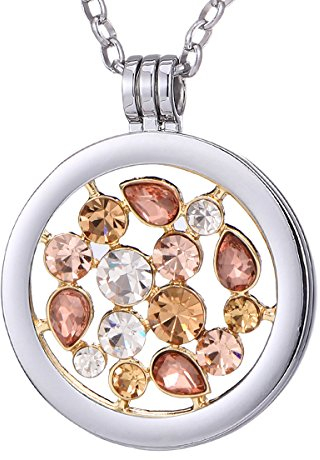 Morella Damen Halskette 70 cm Edelstahl und Anhänger mit Coin Tropfen 33 mm im Schmuckbeutel