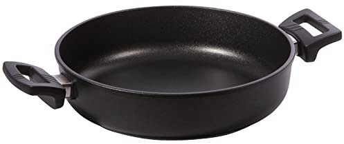 Eurolux Guss-Kasserolle Ø 24 cm Induktion - flache runde Universal Bratenkasserolle - 3.0 Liter - mit Antihaft-Beschichtung - ohne Stiel - Made in Germany