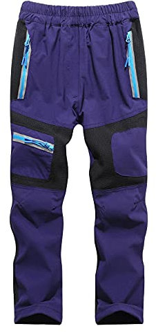 Echinodon Kinder Sommer Hose Schnelltrocknend Wasserdicht Outdoorhose Dünn Leicht Mädchen Jungen Wanderhose Trekkinghose Navy S