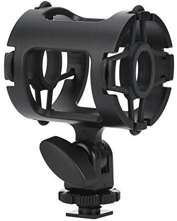 Topiky Universal Microphone Mount Holder Shock-proof Clamp with 3/8 inch Screw Cold Shoe Hole for Recording Broadcasting Studio