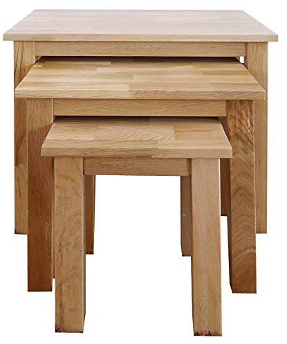 rongyuan Oak Coxmoor Wooden Nest of Tables
