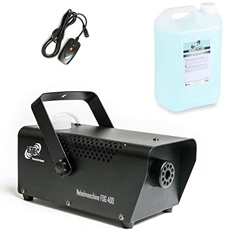 ETEC Professional FOG 400 Nebelmaschine inkl. 5 Liter Professional Nebelfluid - Smoke Fogger Fog-Machine Party Show Disco Club DJ Fernbedienung Set Sparangebot 400 Watt