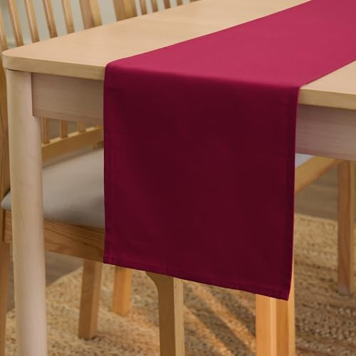 Encasa XO Bordslöpare i bomull, kökstrasa 33 cm x 231 cm rik rödbrun