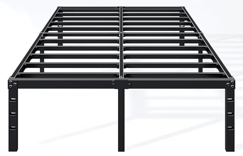 Hafenpo 14 Inch Queen Bed Frame - Sturdy Metal Platform Queen Size, No Box Spring Needed, Heavy Duty, Easy Assembly, Strong Bearing Capacity, Under Bed Storage, Black