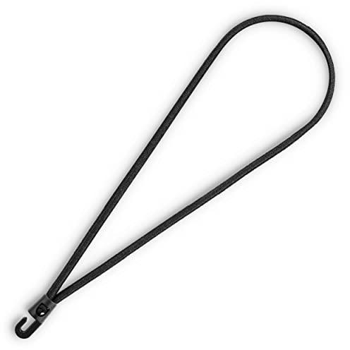 GRIP Eventbasics Gummispanner mit Haken, 20 Stück/Pack, 24 cm Spanngummi, 2 cm PVC Haken, Farbe Schwarz