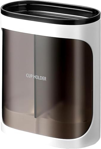 Paper Cup Dispenser - No Drilling Plasticc Water Cooler Cup Holder, Takeaway Cup Rack Easy to Install, Coffee Shop Cup Holder for Living Room Dining Room Conference Room/763 (Color : Double Barrel wh