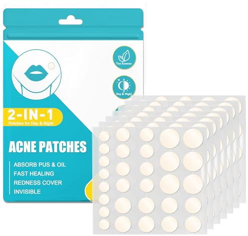 300 PCS Parches Granos Pimple Patches Acne Patch Hidrocoloides de Cubierta Absorbente Invisible Pimple Patch Uso Diurno y Nocturno en Uno Enriquecidos con Aceite de Té y Ácido Salicílico