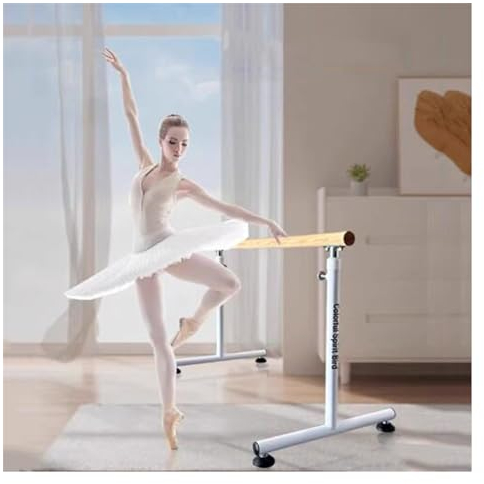 ASumPio Tragbare Ballettstange, Freistehende, Dehnbare Tanzstange, Verstellbar Von 80–120 cm, Barre-Trainingsgerät Für Zuhause Und Fitnessstudio (Weiß 100 cm)