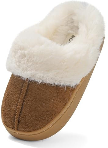 LACOFIA Pantuflas Peluche para Niños y Niñas Zapatillas de Estar por Casa Zapatos Invierno de Casa Antideslizantes y Cómodas para Niños