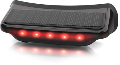 Moman Luce Solare per Casco da Moto, Luce di Segnalazione a LED per Bicicletta Casco Alimentata a Energia Solare con Sensore di Frenata per Guida Notturna Impermeabile IPX4 (Cavo USB-C NON Incluso)
