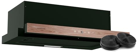 Klarstein ZenFusion Built-in Cooker Hood, 60cm Kitchen Hood with Telescopic Extractor, 400 m³/h Air Flow, Energy Efficiency A, Touch Control, Quiet Operation, LED Lighting, Black