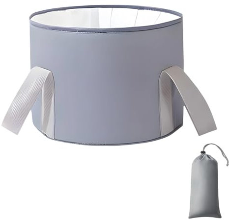 Foot Bath,30x19cm Collapsible Foot Soak Bowl, Foot Bath Bowl,Portable Pedicure Bowl for Travel Camping and Home Use, Foldable Foot Spa Ideal for Foot Soak and Foot Bath (Gray)