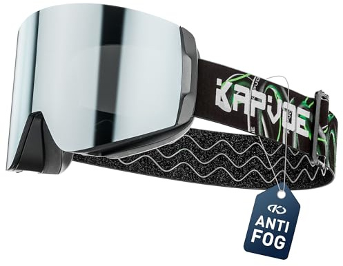 KAPVOE Maschera da Sci Uomo Donna OTG Anti-Nebbia Occhiali da Snowboard con Lenti Magnetiche Intercambiabili, Protezione UV400 K718