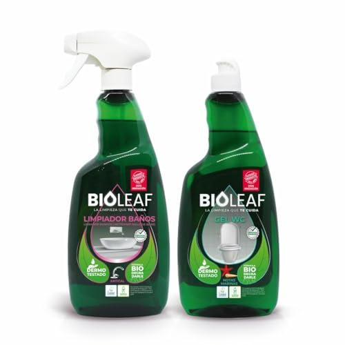 BIOLEAF® – Gel WC + Desincrustante Baños Pack 2×750 ml | Limpieza Antical Baño | Fórmula Biodegradable con Esencias Marinas | Dermatológicamente Testado|100% MADE IN SPAIN
