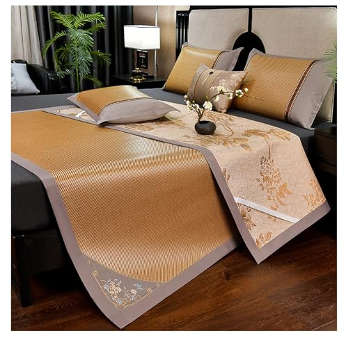 GZKDKZB Esterilla refrescante de Seda de bambú Premium con 2 Fundas de Almohada, Doble Cara, cómoda para Todo Tipo de Clima, diseño Plegable y Transpirable para Uso en dormitorios, Oficina