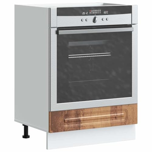 Teenpull Kalmar Armoire de cuisine, aspect bois vieilli, 60 x 46 x 81,5 cm, pour four, micro-ondes, armoire de rangement, buffet, armoire de rangement