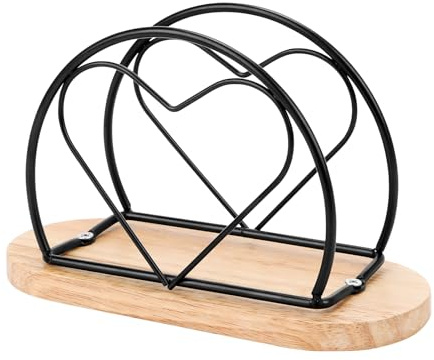 Yooyan Serviettenhalter Schwarz, Serviettenspender Holz, Serviettenhalters, Napkin Holder, Papierserviettenhalter Serviettenständer Holz für Esszimmer, Küche, Picknick, Eisdiele, Café