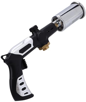 Luocute Potenti Cannelli a Propano, Cannello da Cucina con Fuoco 1 Touch Max, Accendino a Carbone, Torce Regolabili per Sottovuoto, Barbecue, Caminetto