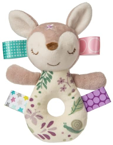 Taggies Soft Ring Baby Rattle, 15-Centimetres, Flora Fawn
