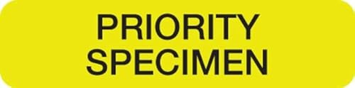 Doctor Stuff Priority Specimen Labels for Urgent Tube-Level Blood Collection Identification, 1-1/4 x 5/16, Fluorescent Yellow/Black, Permanent Adhesive, 250 Labels/Box