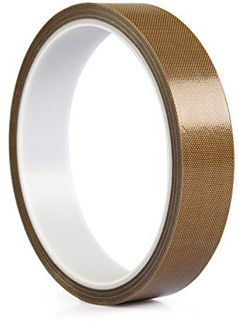 Cinta de teflón / PTFE, cinta adhesiva de alta temperatura para máquina de envasado al vacío, sellado a mano o por impulsos (19mm x 100 cm)