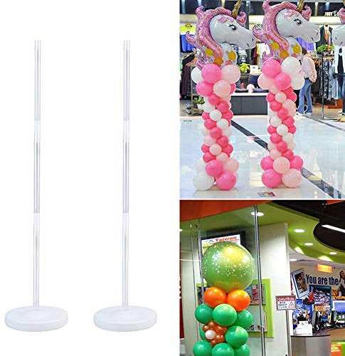 YUIP 2 Set Ballon-Säulen-Ständer,Balloon Stand Ballon Stick Halter Kit Luftballons Ballonhalter Kunststoffstab,Ballonzubehör für Party Dekoration Geburtstag Hochzeitsdekoration