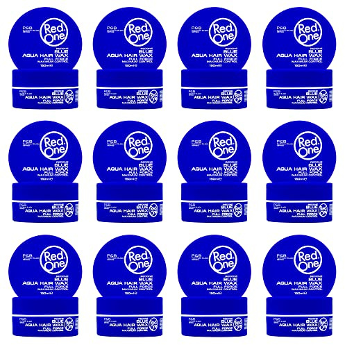 Redone Cire Aquatique Coiffante Bleu 150 ml | Forte Tenue | Gel Capillaire Ultra-tenue pour Hommes et Femmes | Parfum Bubblegum | Contrôle Maximum | Lot de 12