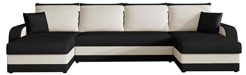 Mirjan24 Ecksofa Kristofer U, Design Eckcouch Couch mit Schlaffunktion, DREI Bettkasten, Wohnlandschaft, Bettfunktion, U-Form Sofa, Seite Universal, Farbauswahl (Mikrofaza 0015 + Mikrofaza 0031.)