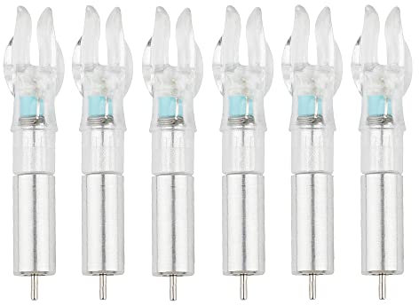 SHARROW Bogenschießen Leuchtnocken Pfeil Nocken Beleuchtete Pfeilnocken Auswechselbare Batterie für ID 6.2mm Carbon Pfeilshafts für Jagd Schießen (6, Blau, 6.2mm)