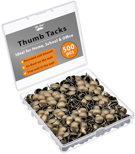 Mr. Pen Thumb Tacks - 500 Pack Bronze Metal Pins for Bulletin Board