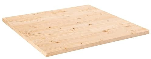 Homgoday Tischplatte Ersatztischplatte Holzplatte Schreibtischplatt Tischplatte Ersatztei für Esstisch Gartentisch Couchtisch 90x90x2,5 cm Massivholz Kiefer Quadratisch