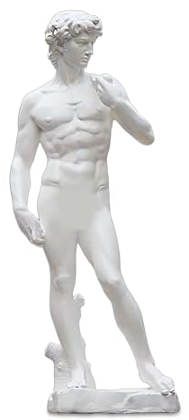 Palmetto Housewares Sculpture of David Whole Body Replica, White Color David Statue Replica Made of Hard Plastic Resin, LWH 9x4x4 Inch Statue Replica David